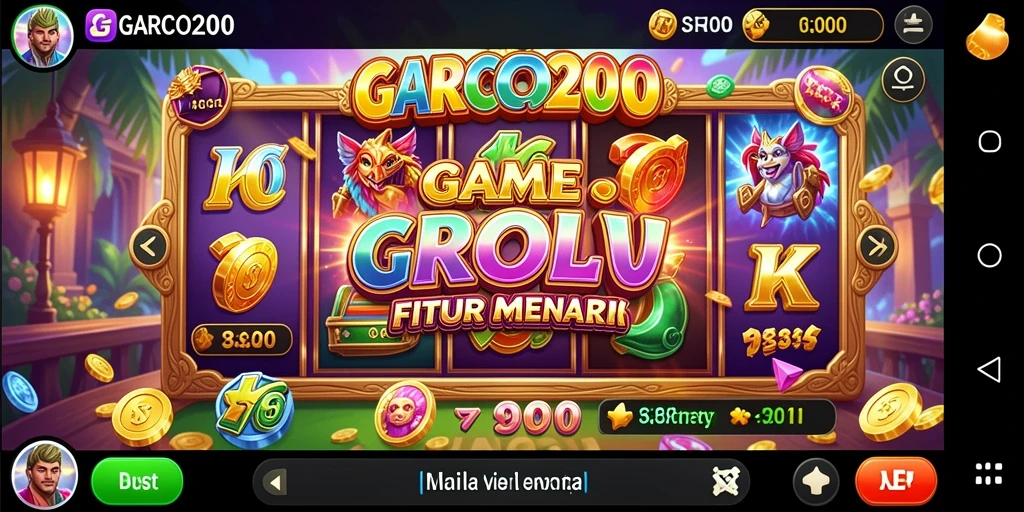 Tampilan gameplay menarik dari GARCO200 yang penuh warna dan fitur slot.