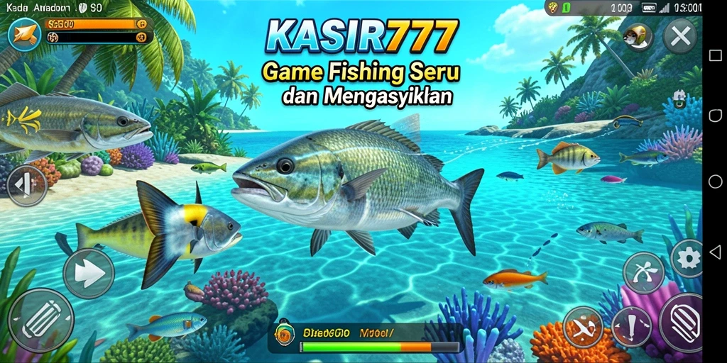 Screenshot gameplay KASIR777 menampilkan aksi memancing yang seru.
