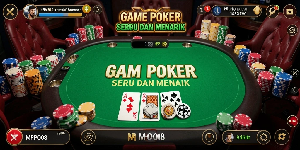 Tampilan screenshot MPO08 menunjukan serunya gameplay Poker yang menegangkan.